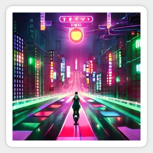 Neon Tokyo in Space - Night Lights Sticker